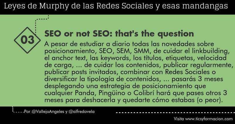 Leyes de Murphy de las Redes Sociales (03): SEO or not SEO: that's the question